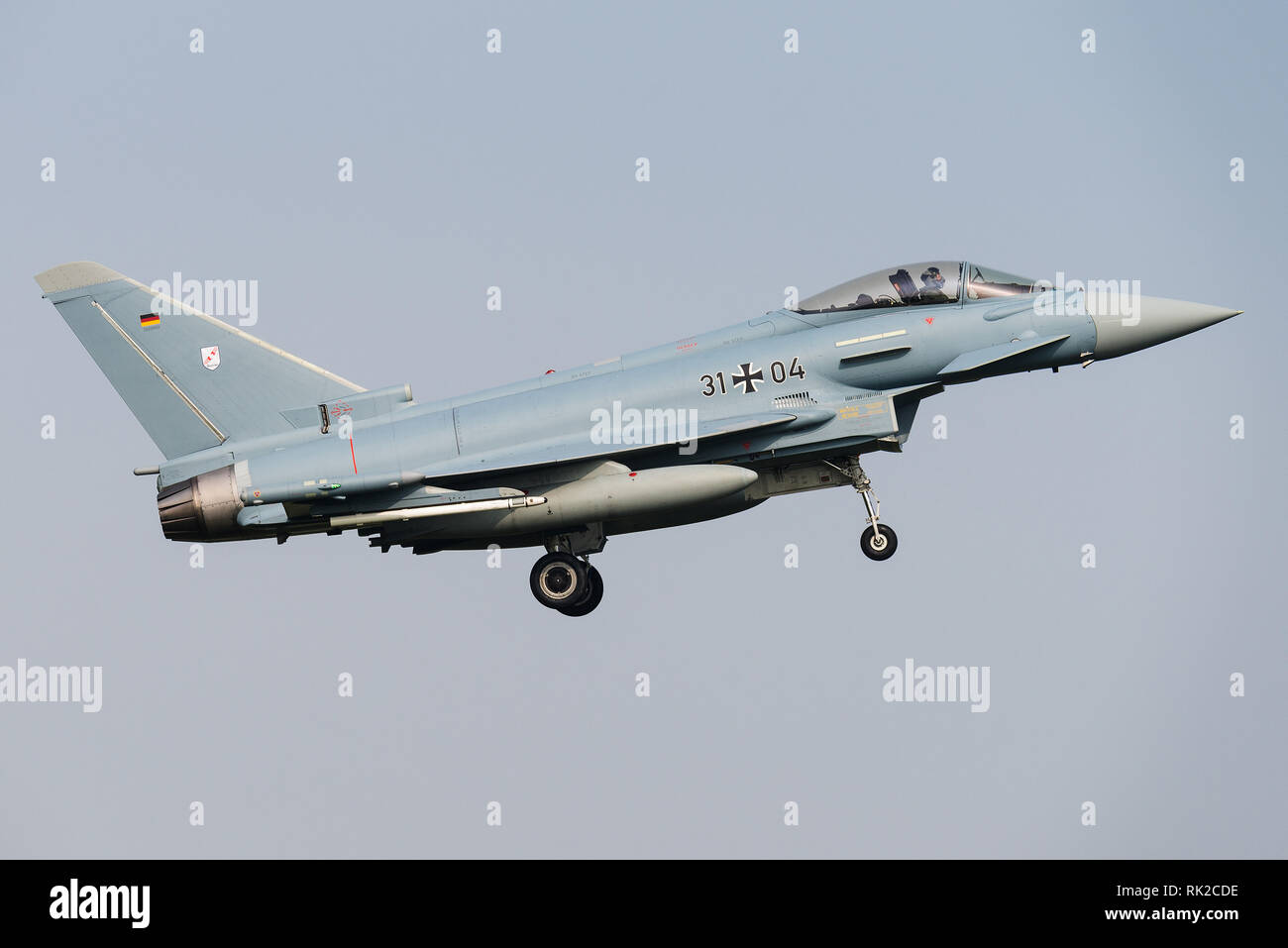 Un Eurofighter Typhoon multirole jet da combattimento della tedesca Air Force. Foto Stock