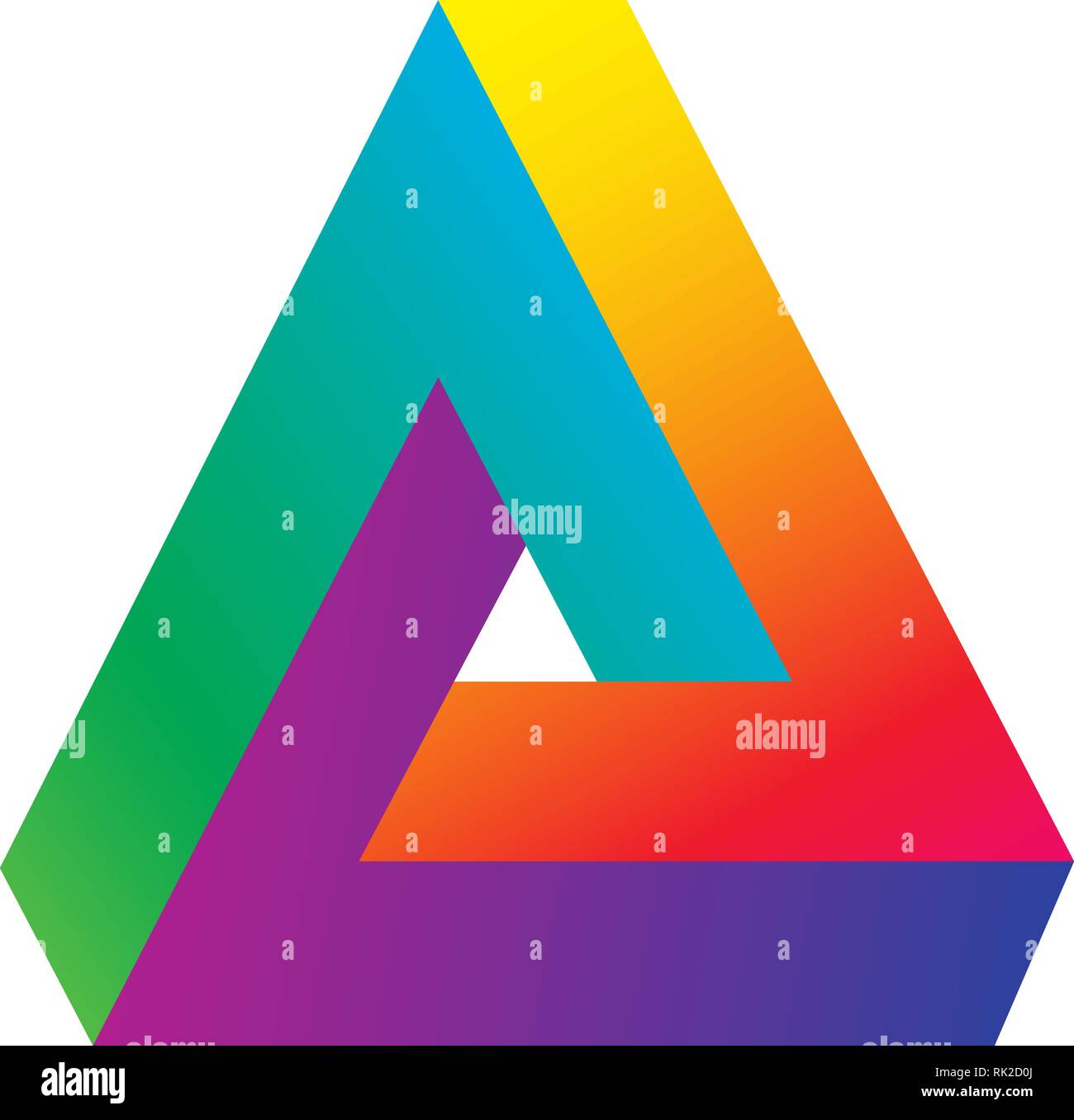 Logo triangolo isometrica, infinito angolo acuto forma geometrica illusione, hipster monogram convergono la linea di sovrapposizione icona infinito, innovazione tech del Illustrazione Vettoriale