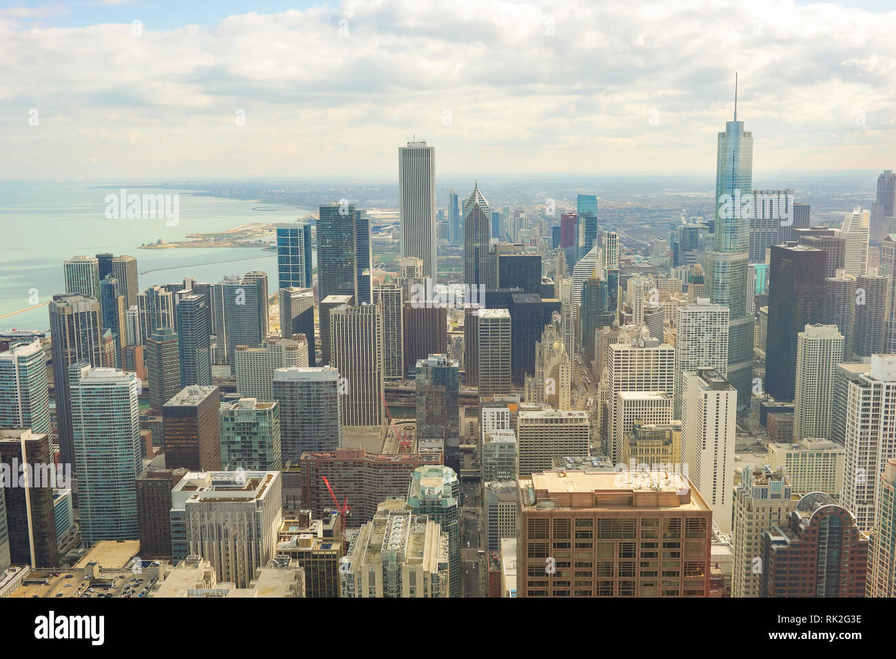 CHICAGO, IL - MARZO 28, 2016: vista di Chicago da John Hancock Center. Chicago è una delle città principali negli Stati Uniti d'America Foto Stock