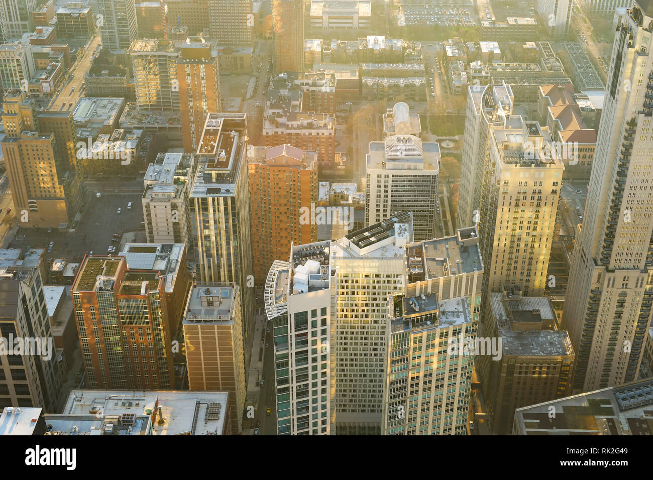 CHICAGO, IL - MARZO 28, 2016: vista di Chicago da John Hancock Center. Chicago è una delle città principali negli Stati Uniti d'America Foto Stock