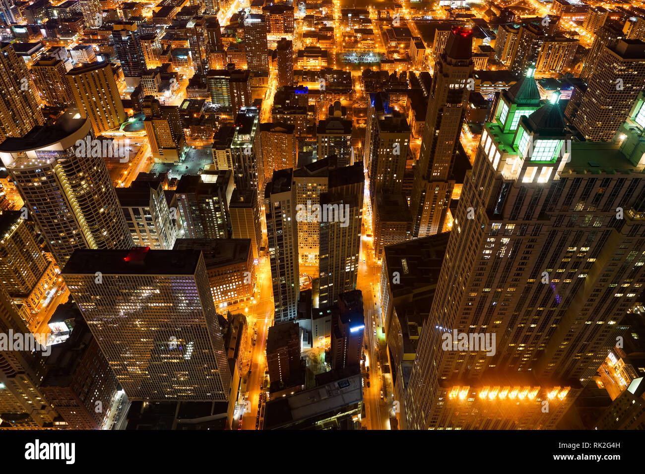 CHICAGO, IL - MARZO 28, 2016: vista di Chicago da John Hancock Center. Chicago è una delle città principali negli Stati Uniti d'America Foto Stock