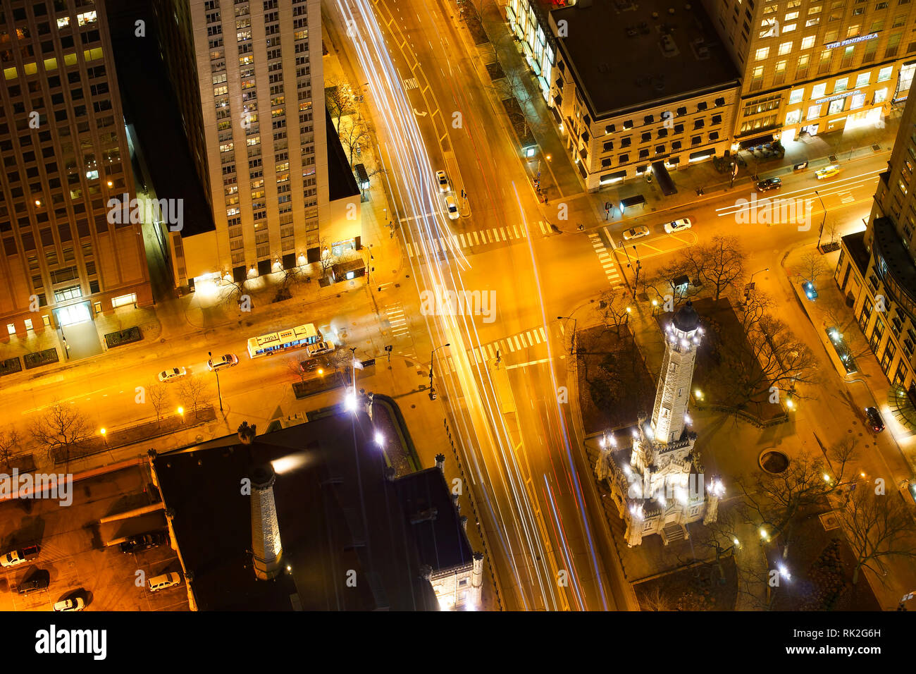 CHICAGO, IL - MARZO 28, 2016: vista di Chicago da John Hancock Center. Chicago è una delle città principali negli Stati Uniti d'America Foto Stock
