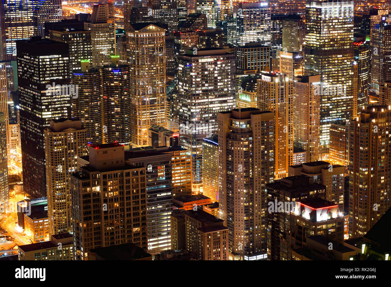 CHICAGO, IL - MARZO 28, 2016: vista di Chicago da John Hancock Center. Chicago è una delle città principali negli Stati Uniti d'America Foto Stock