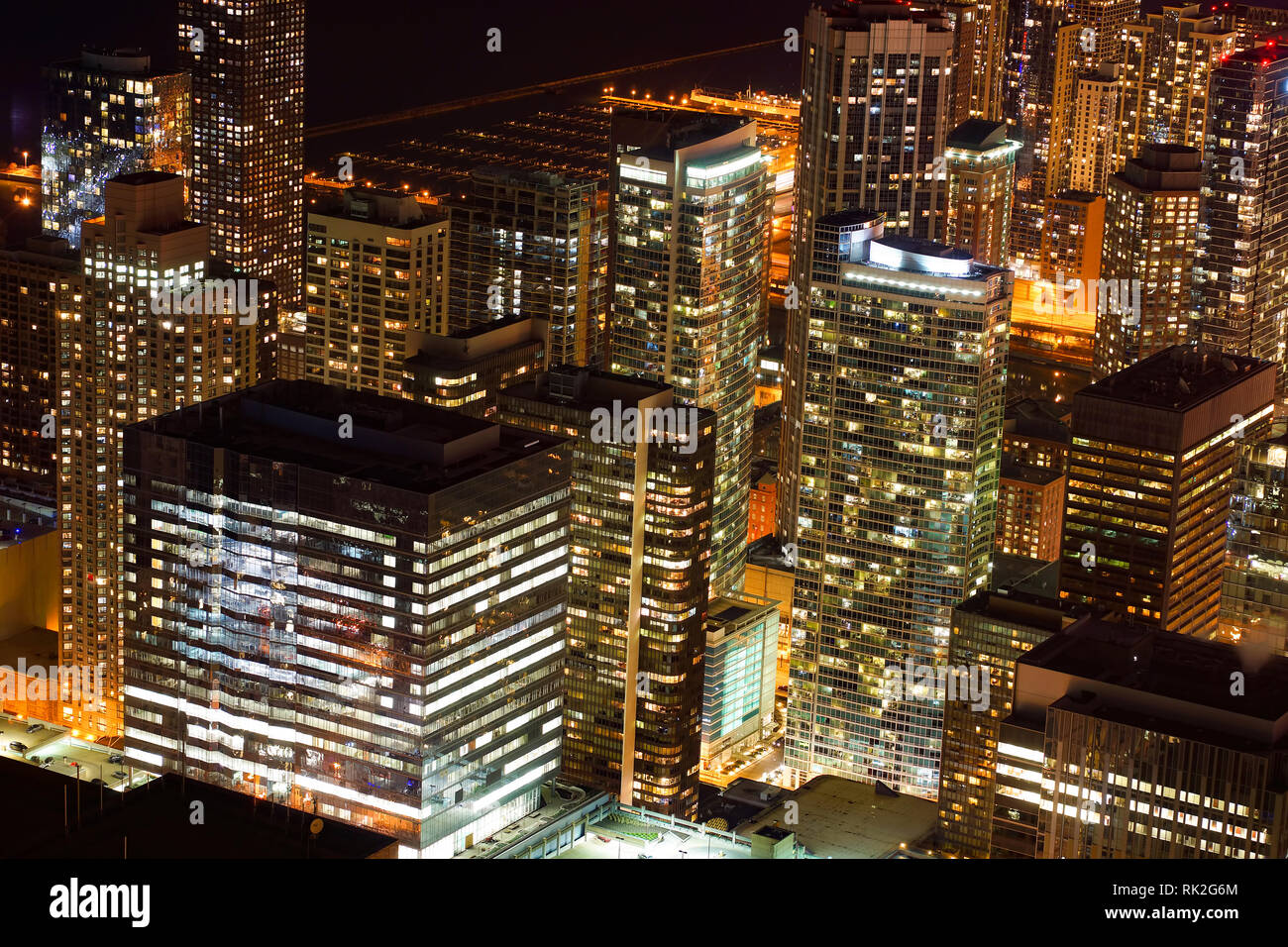 CHICAGO, IL - MARZO 28, 2016: vista di Chicago da John Hancock Center. Chicago è una delle città principali negli Stati Uniti d'America Foto Stock