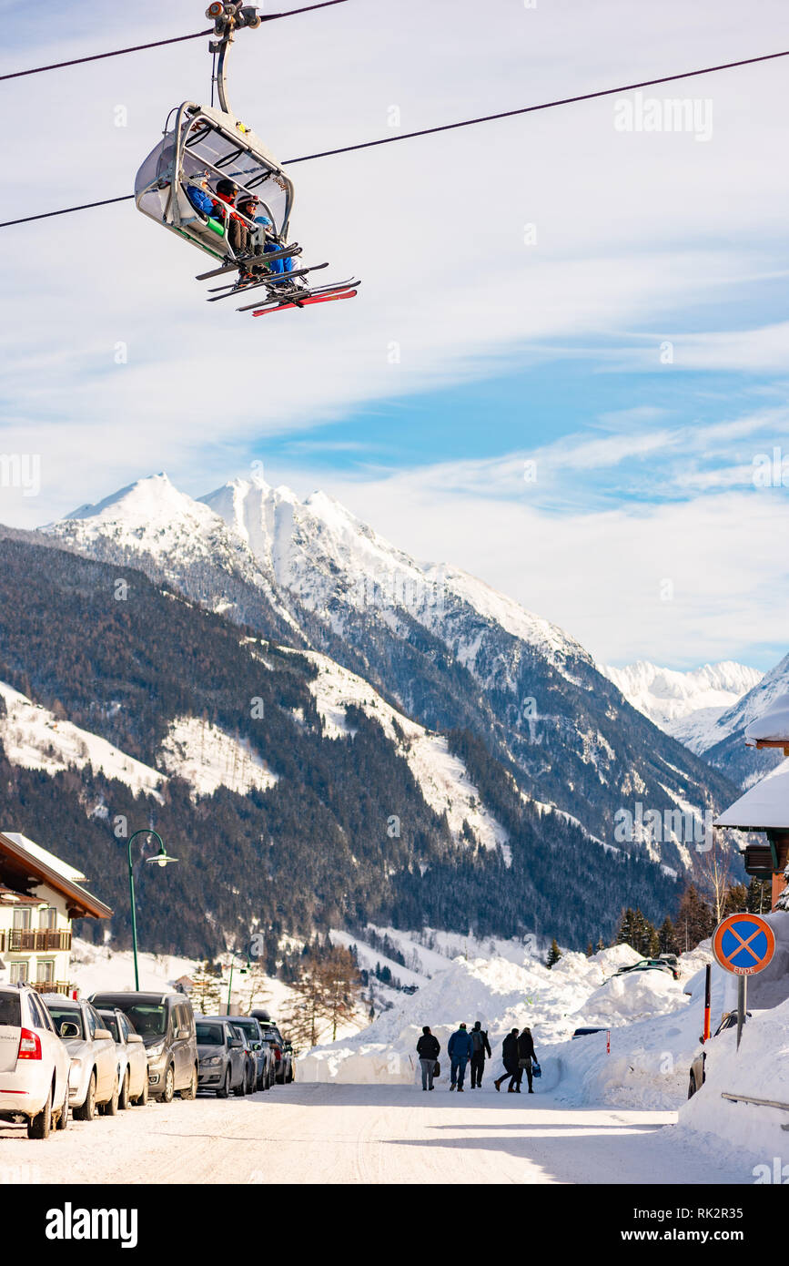 Seggiovia di sci, sedi Hochwurzen I di Planai & Hochwurzen - sci cuore della regione di Schladming-Dachstein, Stiria, Austria, Europa Foto Stock