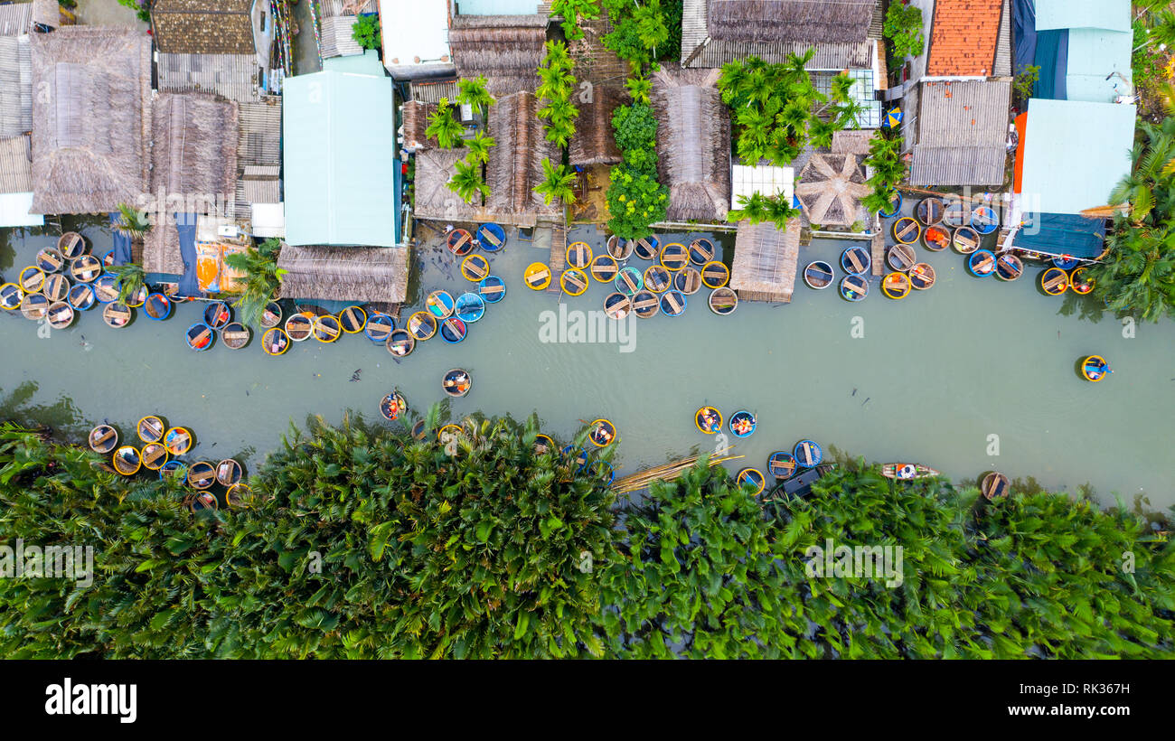Carrello barca o Coracle tour, Hoi An, Vietnam Foto Stock