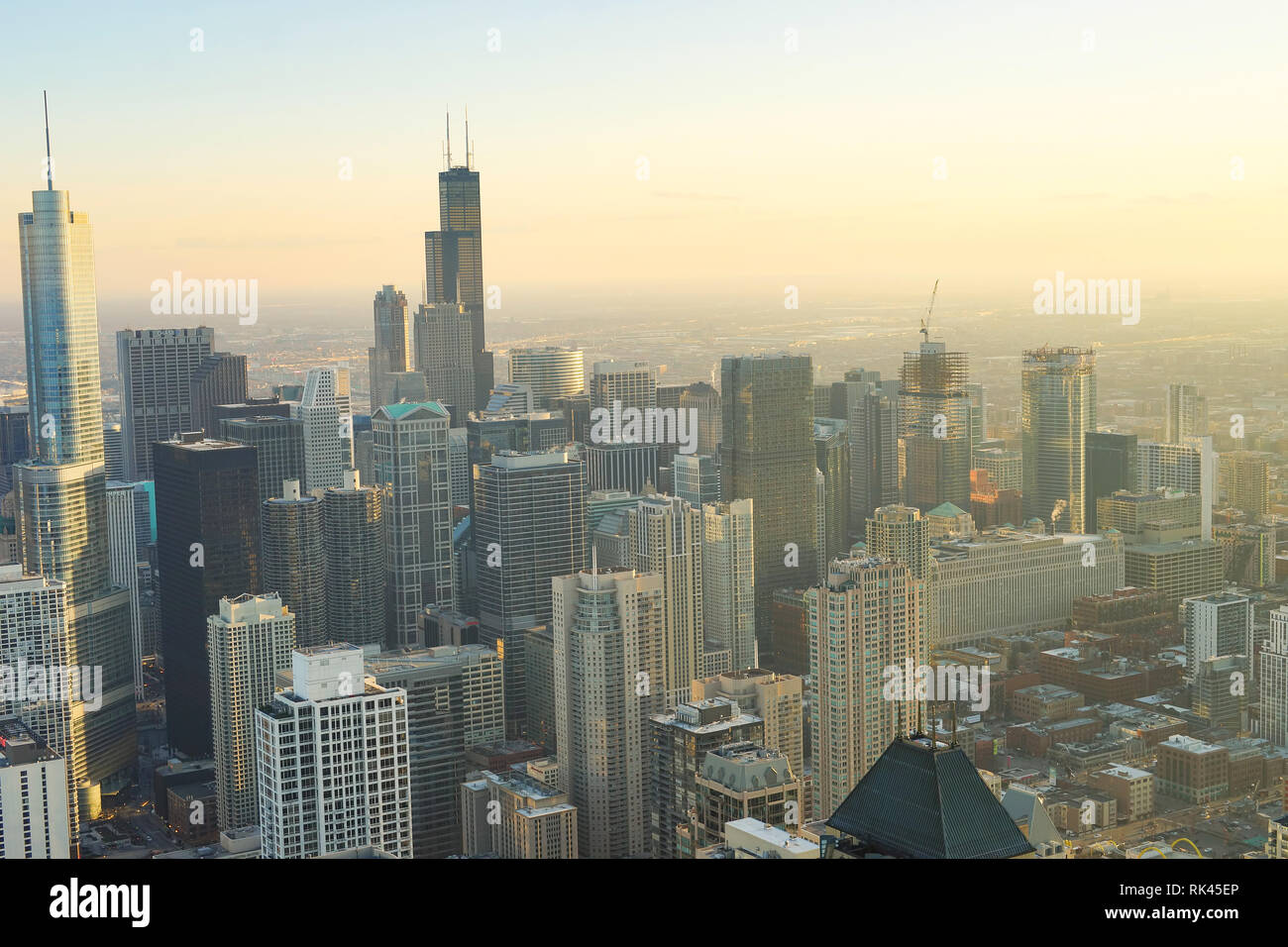 CHICAGO, IL - MARZO 28, 2016: vista di Chicago da John Hancock Center. Chicago è una delle città principali negli Stati Uniti d'America Foto Stock