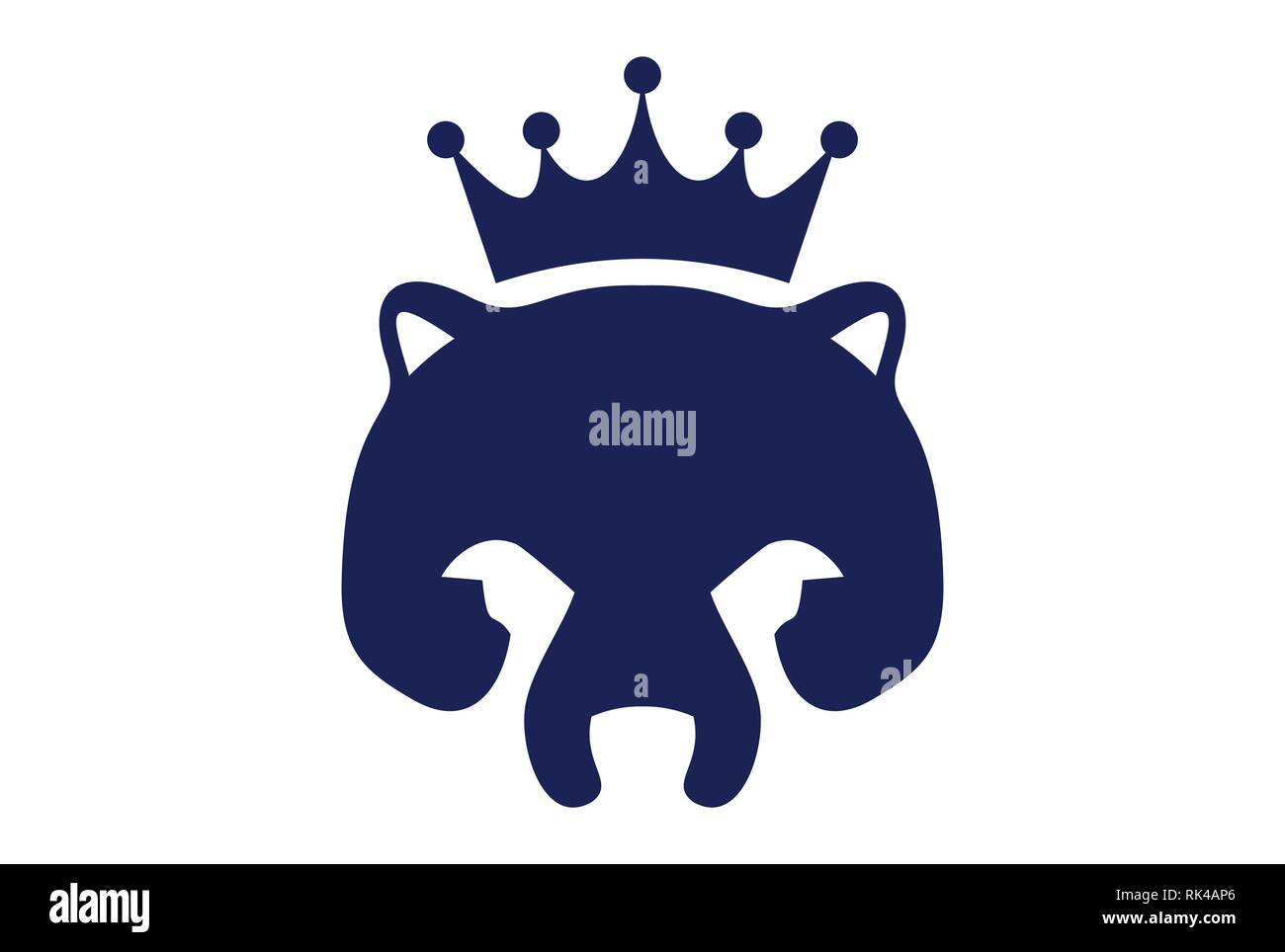 Abstract re orso concetto icona logo Illustrazione Vettoriale