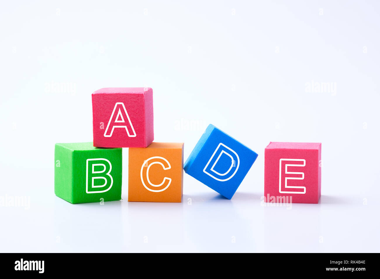 ABC alfabeto cubi per primi bambini educazione Nozione Foto Stock