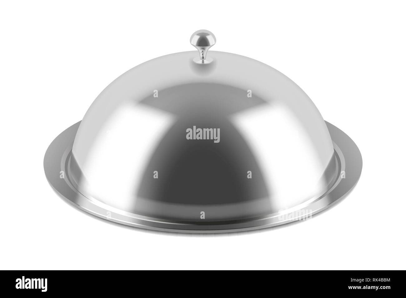 Ristorante cloche con il coperchio chiuso isolato su sfondo bianco. Realistico illustrazione vettoriale Illustrazione Vettoriale