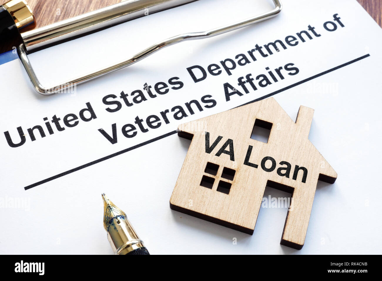 Prestito VA. US Department of Veterans Affairs papers. Foto Stock