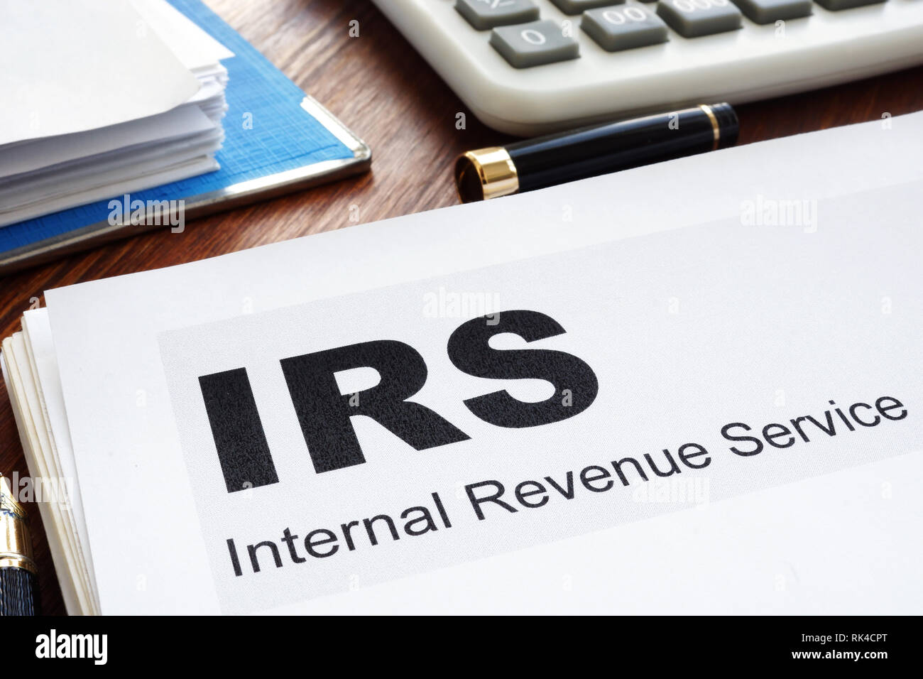 IRS Internal Revenue Service documenti e cartelle. Foto Stock