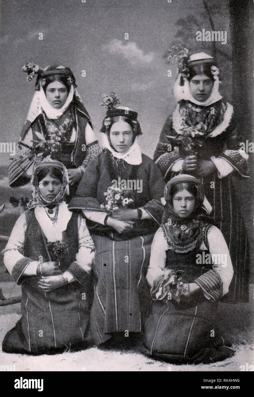 Donne Bulgare di Yenikeny - Macedonia. Foto. Inizio del XX secolo. Foto Stock