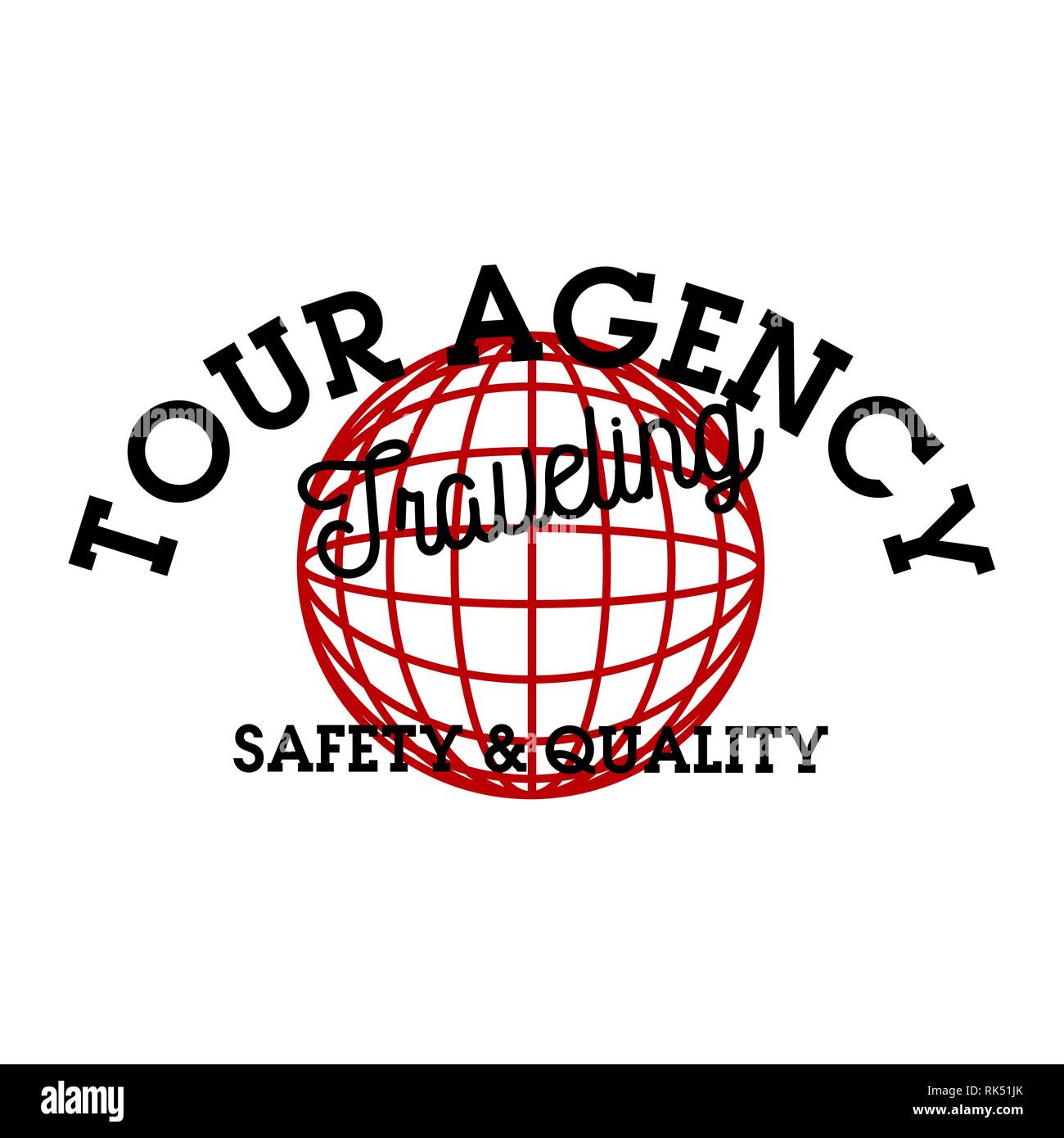 Colore vintage tour emblema dell'agenzia. Illustrazione vettoriale EPS, 10 Illustrazione Vettoriale