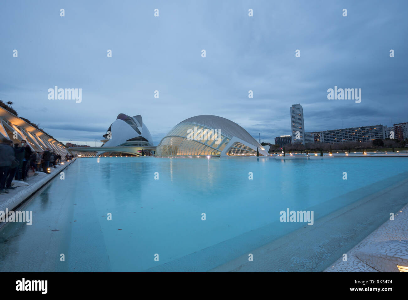 Cinema Imax e il museo scientifico a Valencia, Spagna Foto Stock