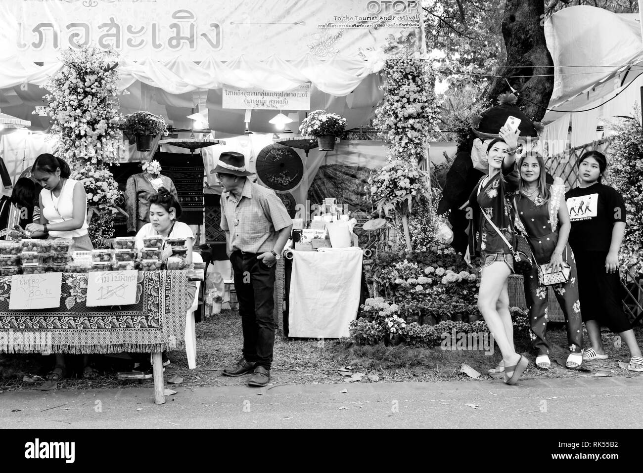 La gente di Chiang Mai Thailandia Foto Stock