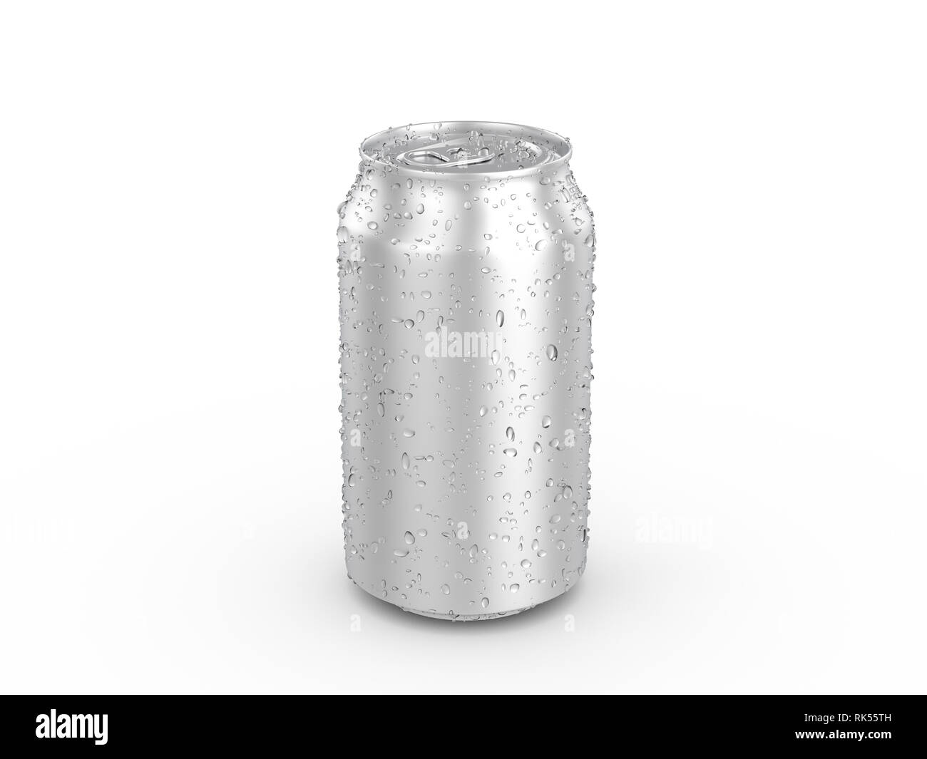 Le lattine di alluminio su uno sfondo bianco. 3d'illustrazione. Foto Stock