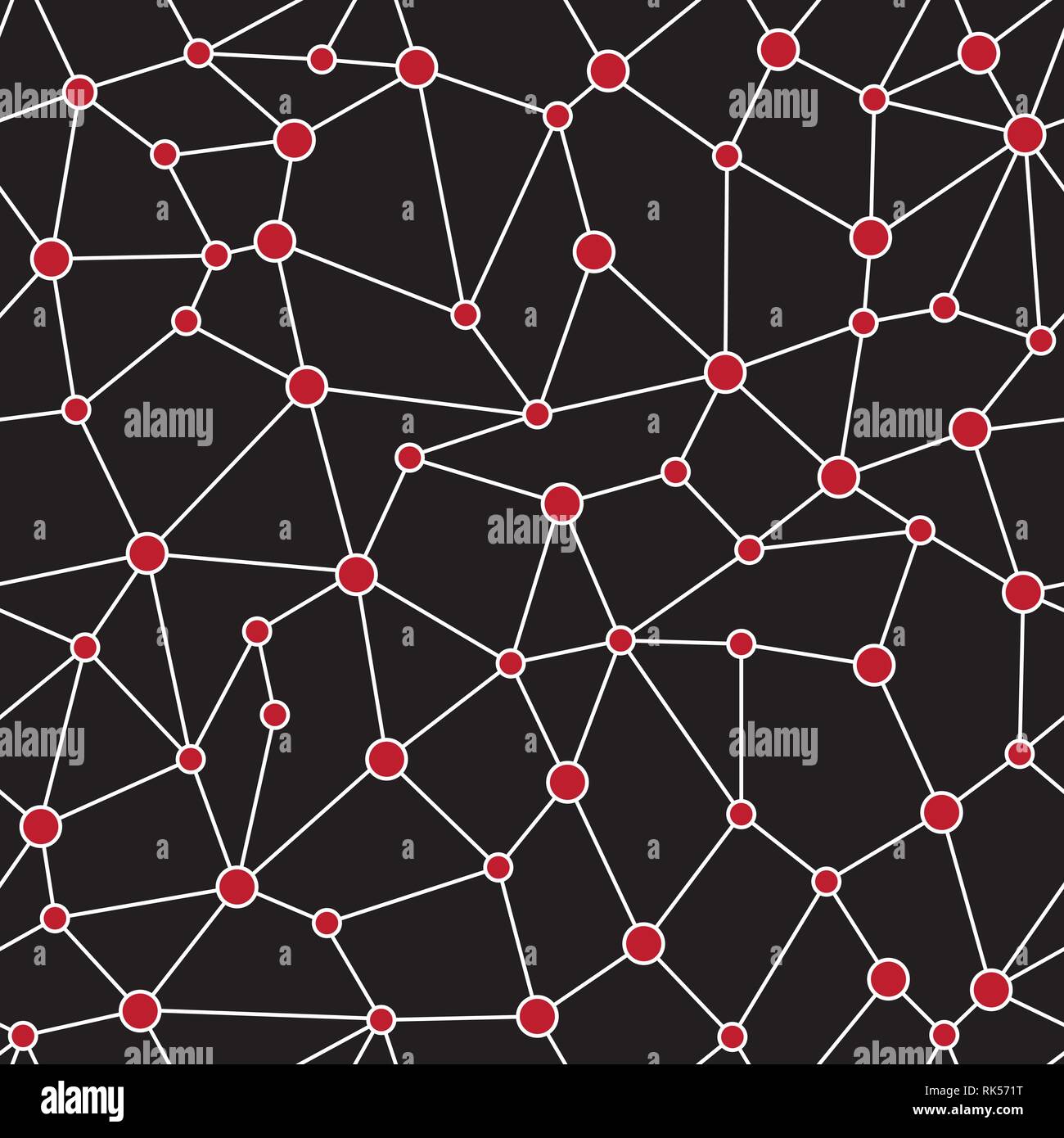 Abstract collegamenti seamless Pattern sul nero. Struttura geometrica Illustrazione Vettoriale