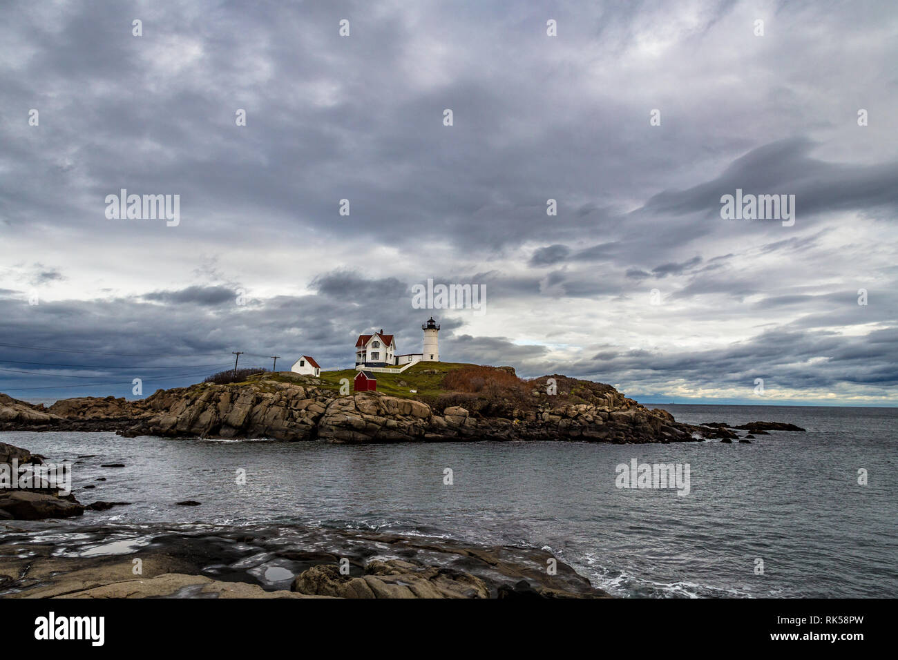 Cape Neddick luce (Nubble luce) in York, Maine Foto Stock