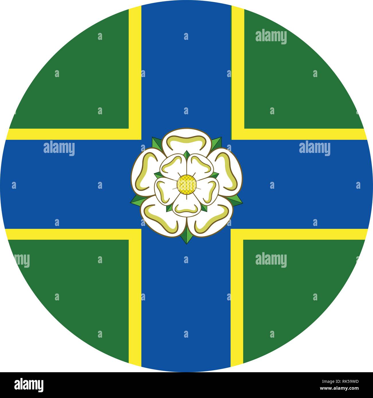 Icona del vettore di bandiera del North Riding nello Yorkshire, nell'Inghilterra del Nord, Regno Unito Illustrazione Vettoriale