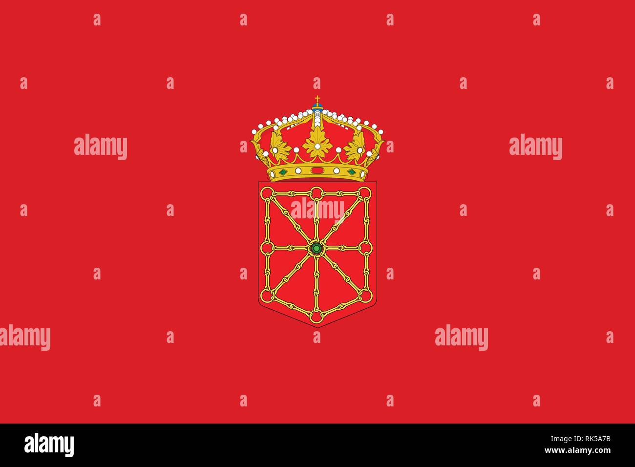Bandiera della Navarra o Navarra comunità autonome della Spagna. Illustrazione Vettoriale. Illustrazione Vettoriale