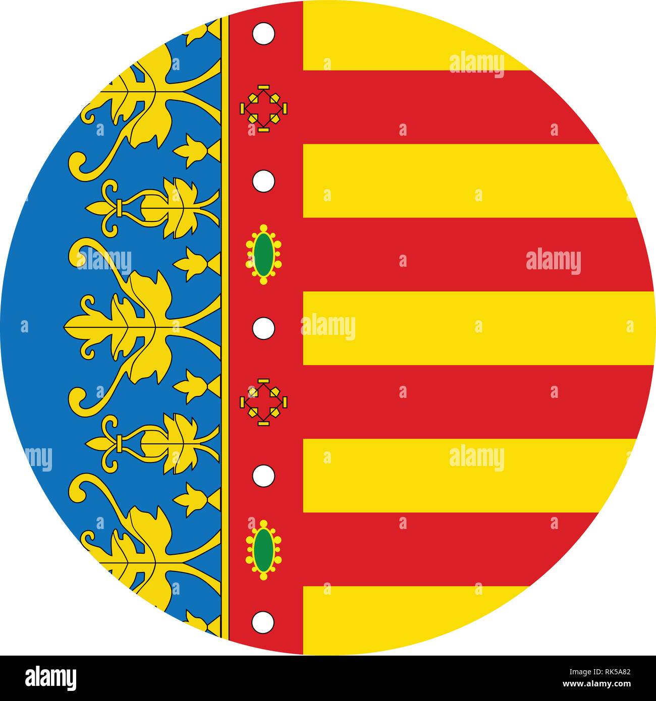Bandiera del vettore della Comunità Valenciana - comunità autonome in Spagna Illustrazione Vettoriale