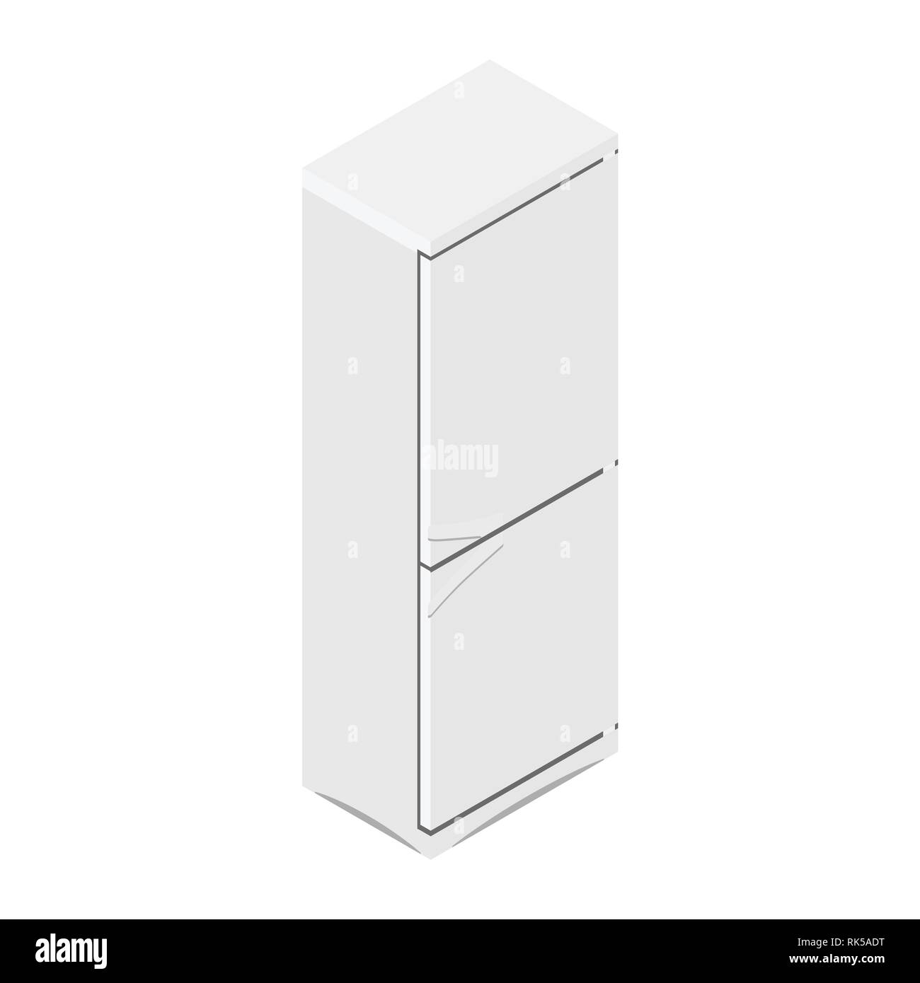 Illustrazione Vettoriale chiuso grigio isometrica, frigorifero. Frigorifero o icona frigo Illustrazione Vettoriale