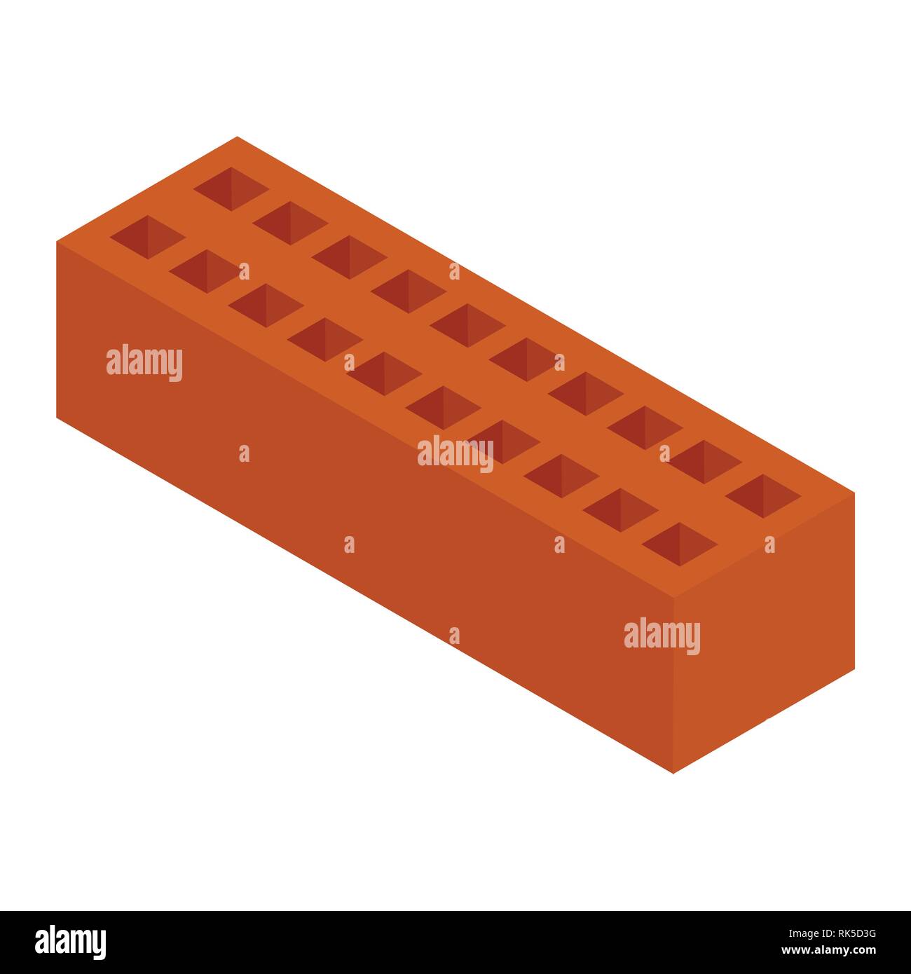 Illustrazione Vettoriale nuovo isometrica forato rosso mattone in CERAMICA isolata su bianco Illustrazione Vettoriale