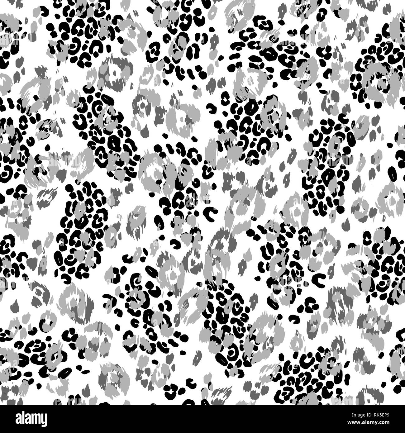 Leopard spotted pelle sfondo monocromo. Animali modello senza giunture. Illustrazione Vettoriale