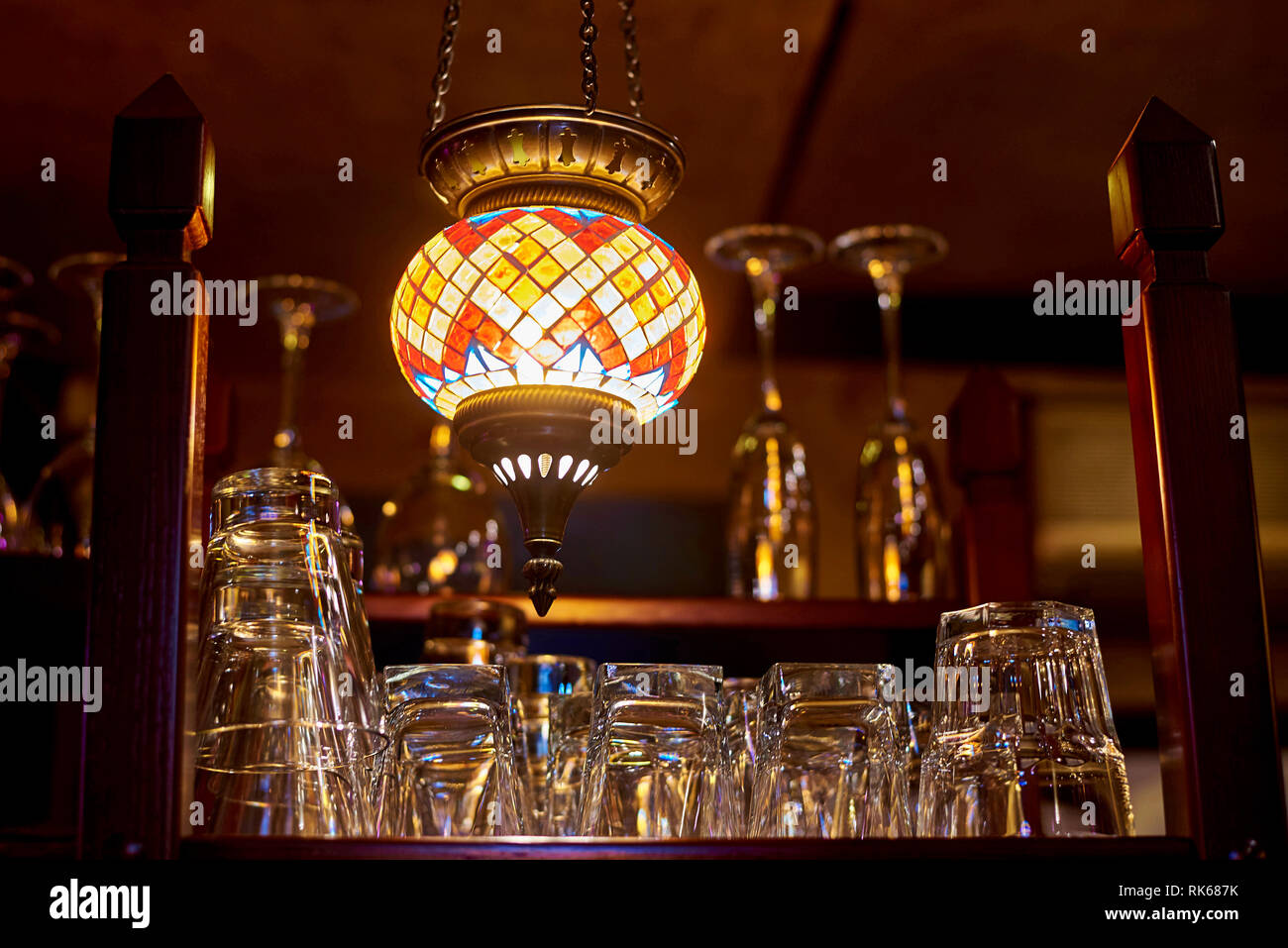 Vintage colorato soffitto lampada a mosaico. Foto Stock