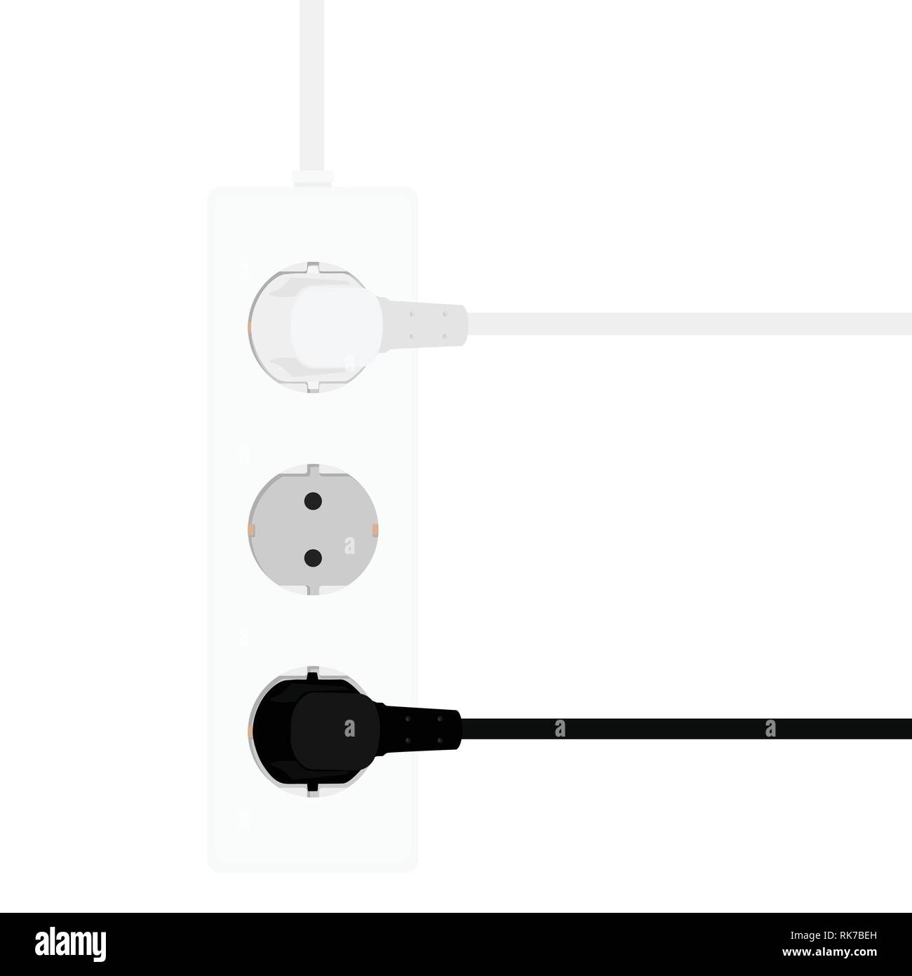 Prolunga elettrica cavo. Illustrazione Vettoriale. Illustrazione Vettoriale