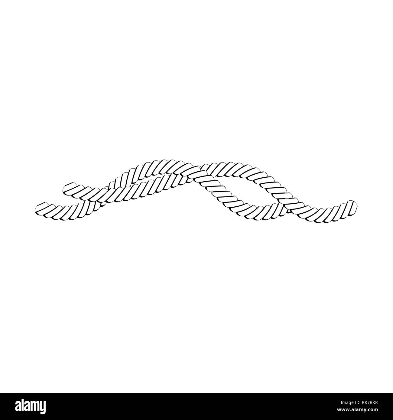 Illustrazione Vettoriale cima nautica nodi decorativo elemento vintage Illustrazione Vettoriale