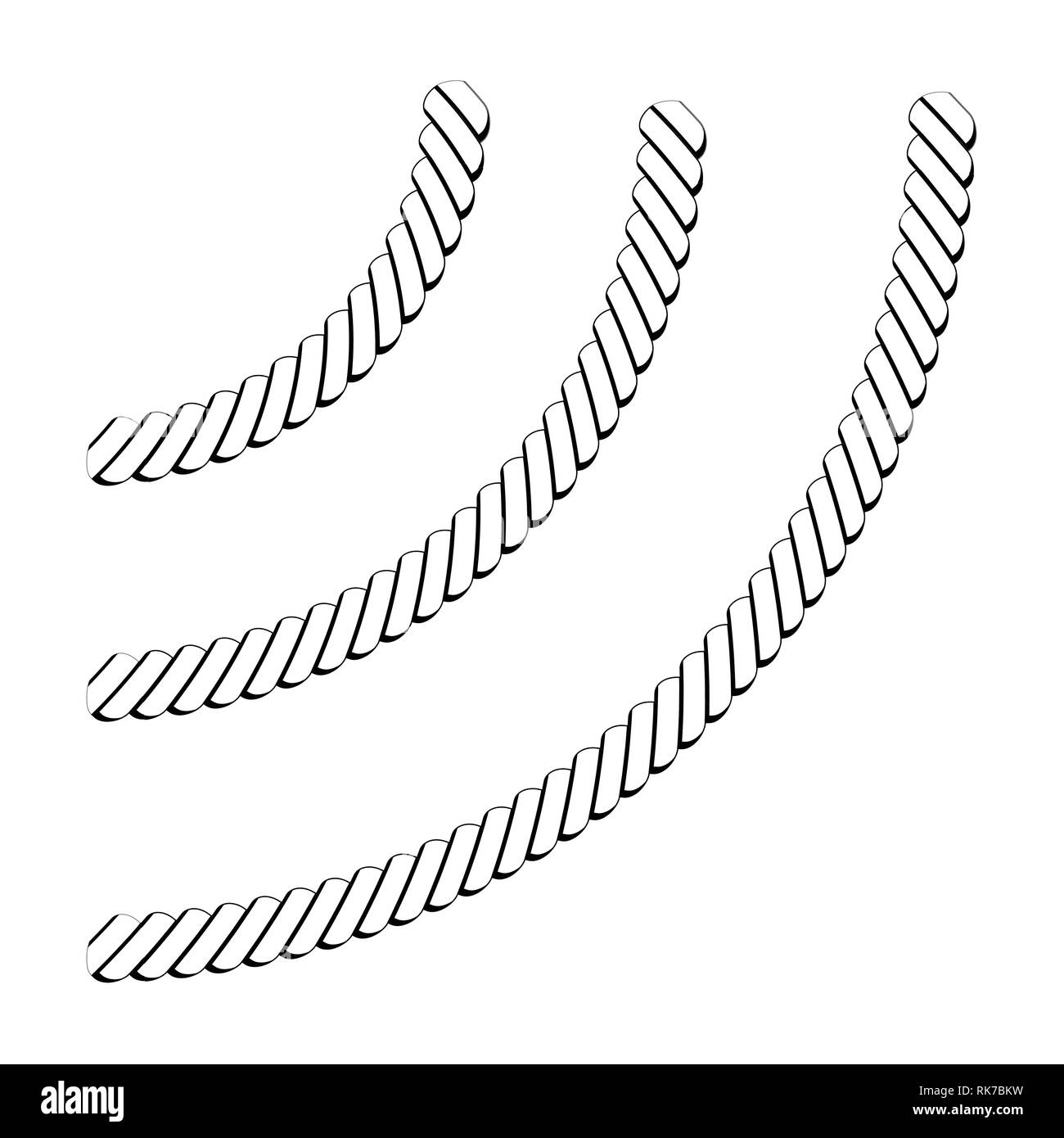 Illustrazione Vettoriale cima nautica nodi decorativo elemento vintage Illustrazione Vettoriale