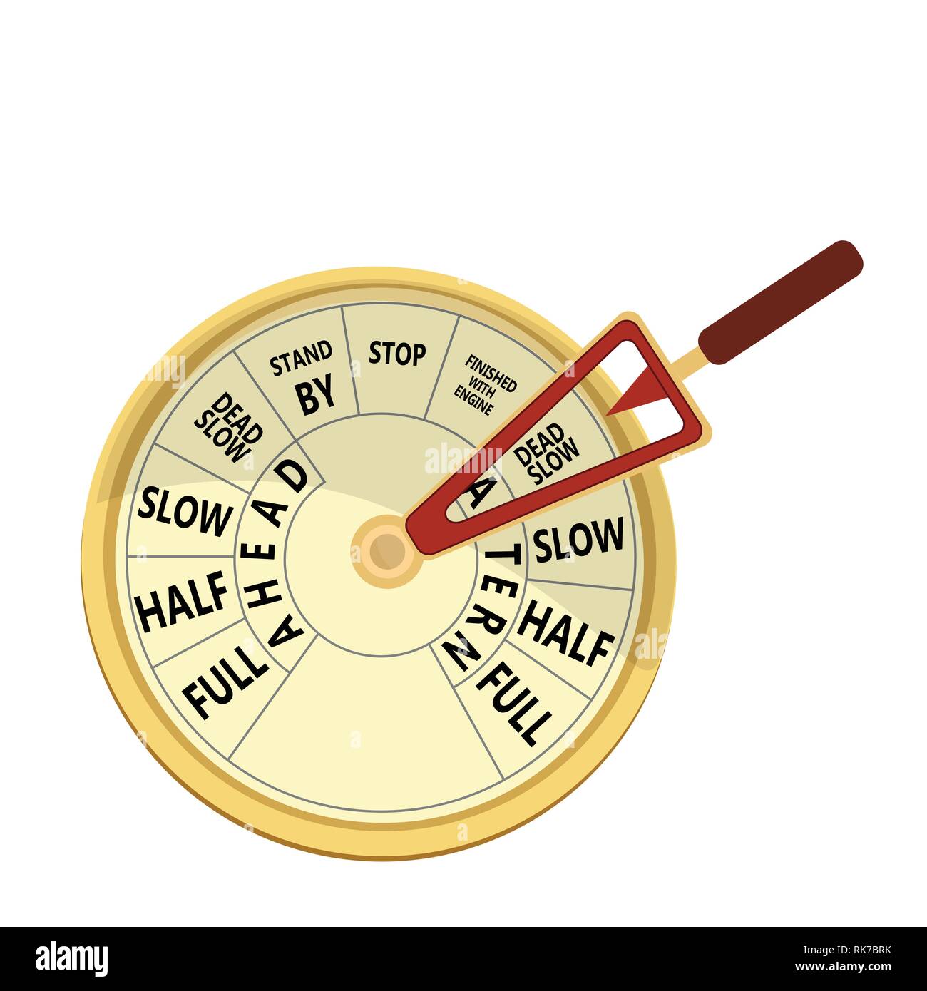 Illustrazione Vettoriale golden vintage telegrafo di macchina. Lento morto a poppavia del concetto. Illustrazione Vettoriale