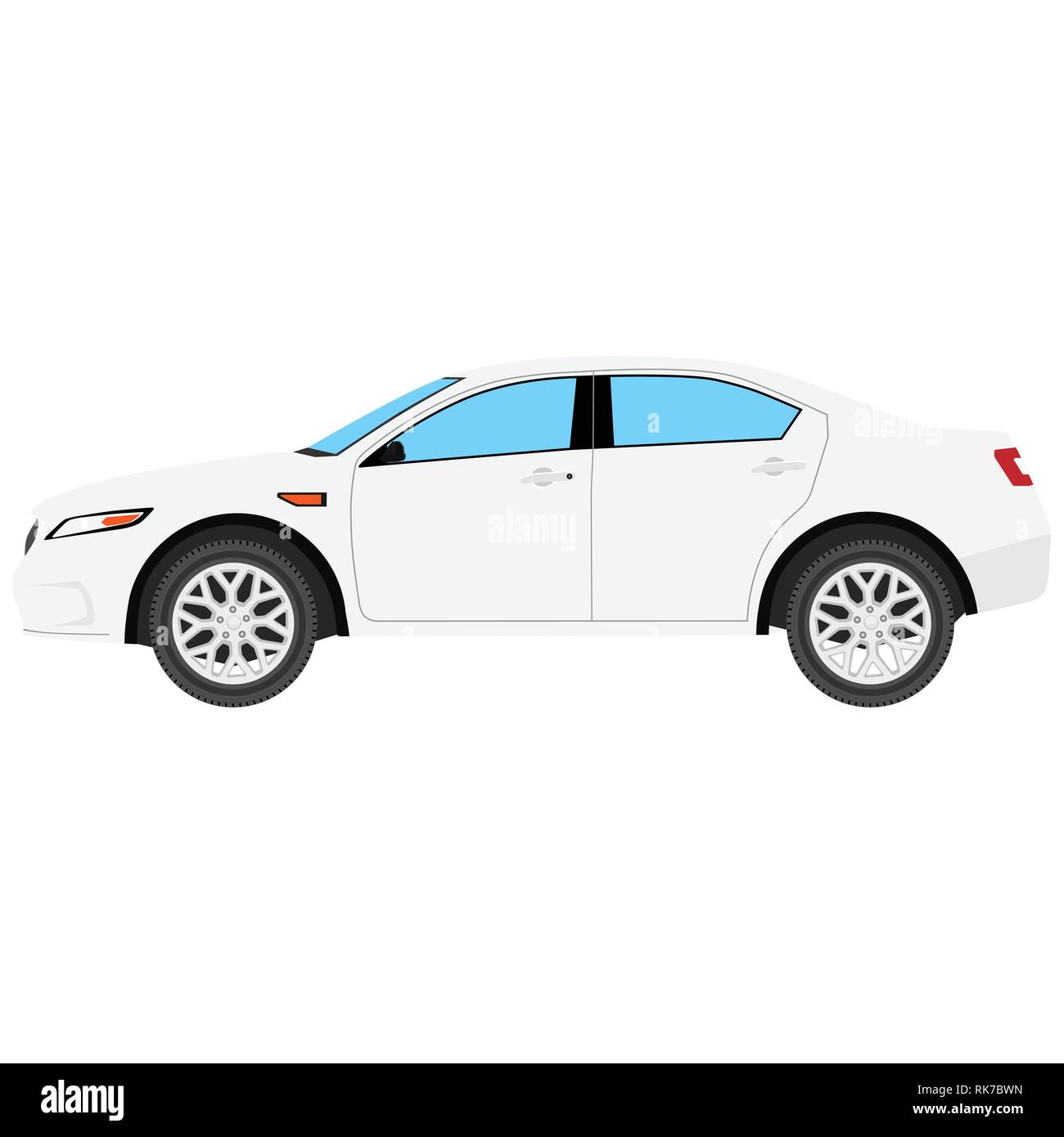 Auto template vettoriale su sfondo bianco. Sport due posti auto isolato. Veicolo. Vista laterale. Illustrazione Vettoriale