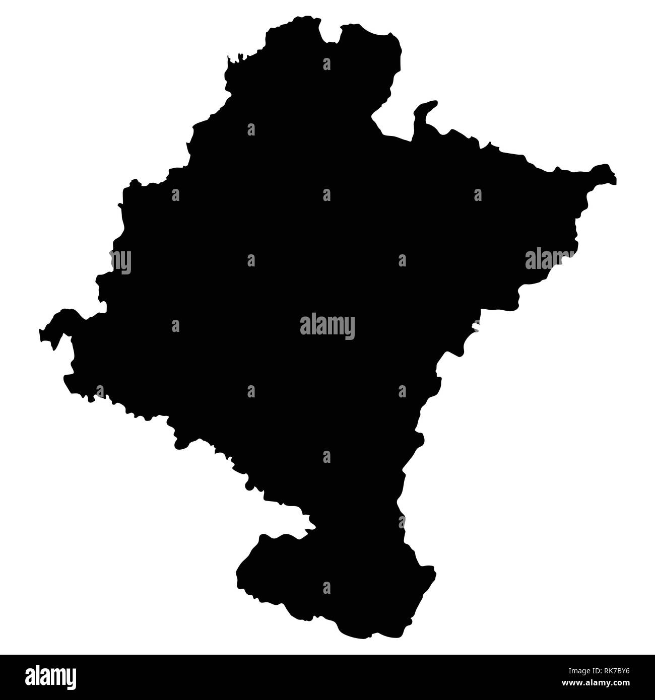 Navarra Spagna Comunità autonomo mappa silhouette nera. Illustrazione Vettoriale. Illustrazione Vettoriale