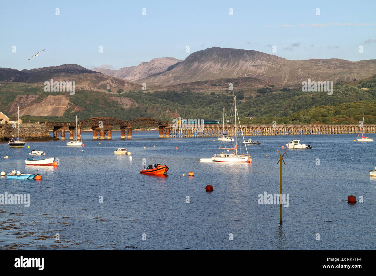 Ponte ferroviario di Barmouth Foto Stock