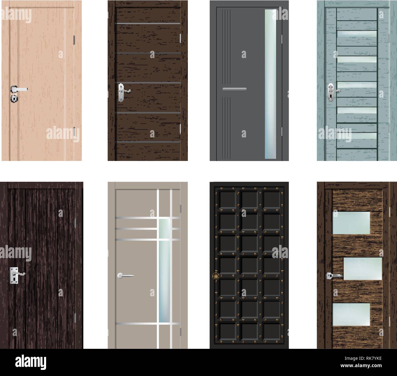 Insieme di diversi porta moderna illustrazione vettoriale Illustrazione Vettoriale