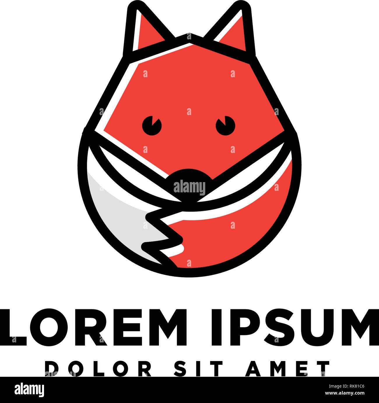 Fox modello logo illustrazione vettoriale icona elemento isolato Illustrazione Vettoriale