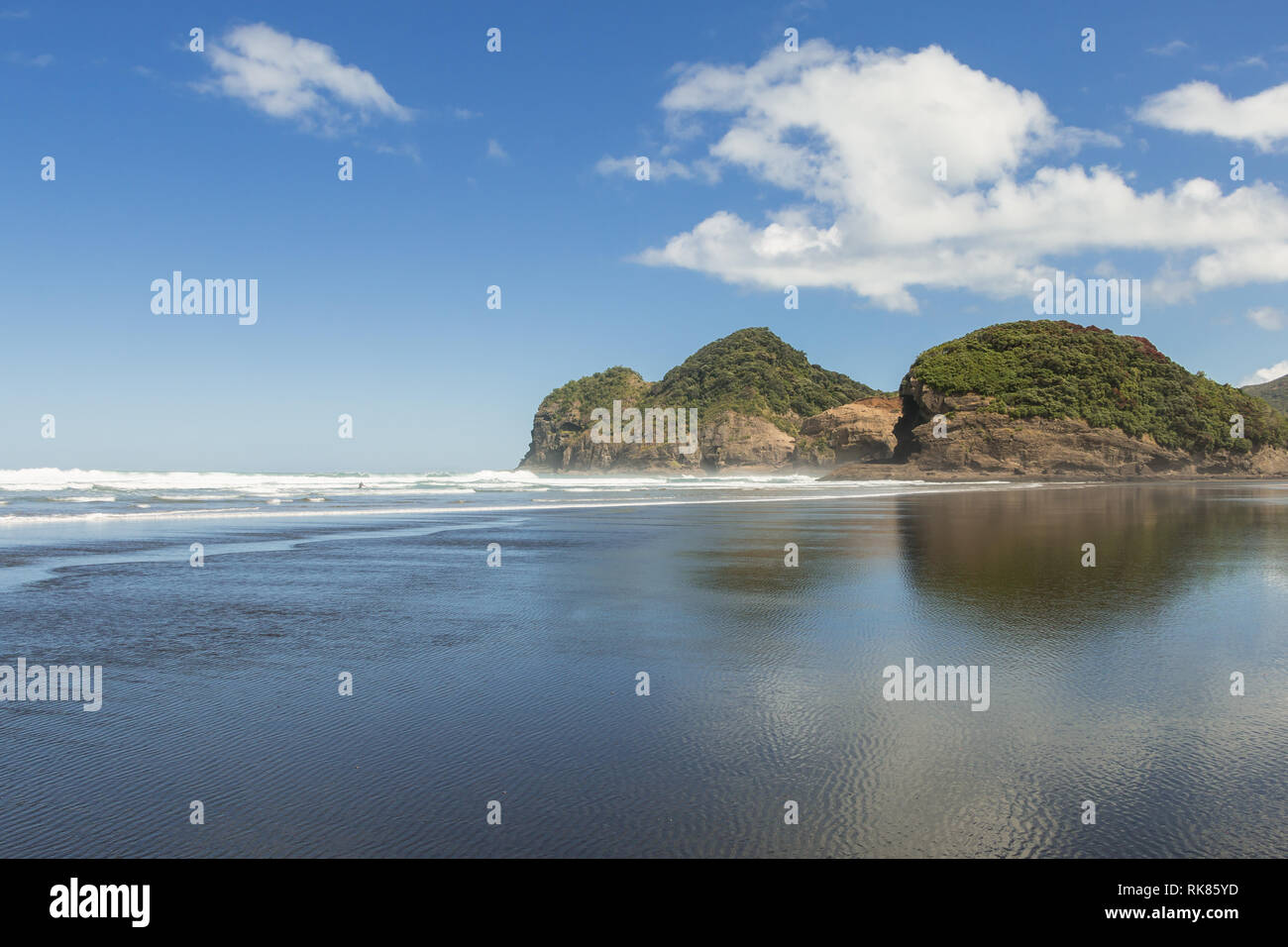 Vista litorale Bethells Beach, Te Henga, nei pressi di Auckland,North Island , Nuova Zelanda Foto Stock