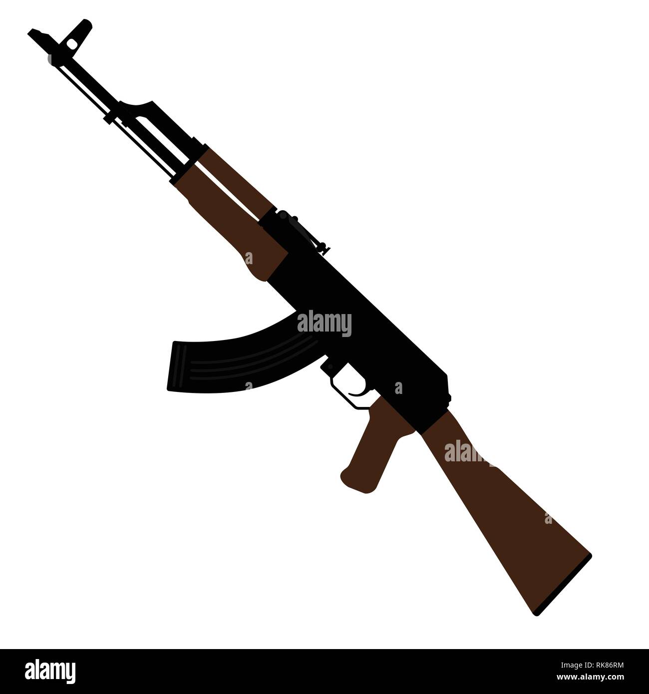 Illustrazione Vettoriale AK47 icona. Kalashnikov machine gun Illustrazione Vettoriale