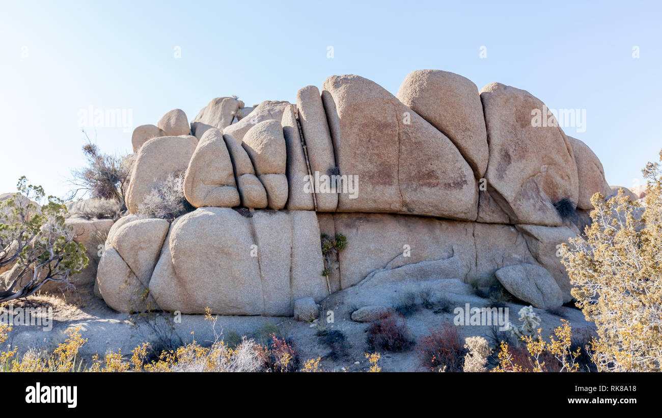 Rocce nel Parco nazionale di Joshua Tree, CALIFORNIA, STATI UNITI D'AMERICA Foto Stock