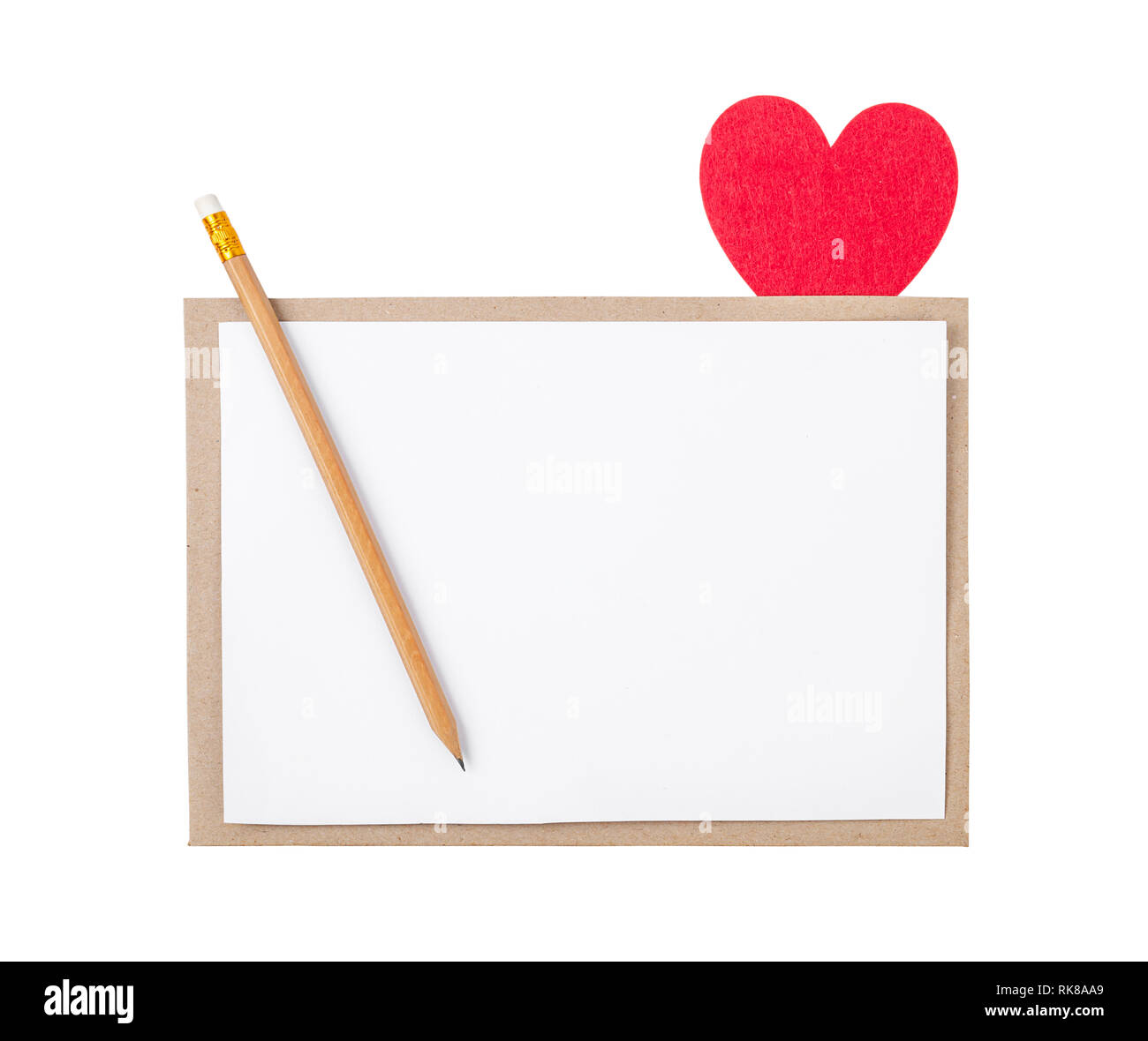 Lettera d'amore busta con cuore rosso isolato su sfondo ...