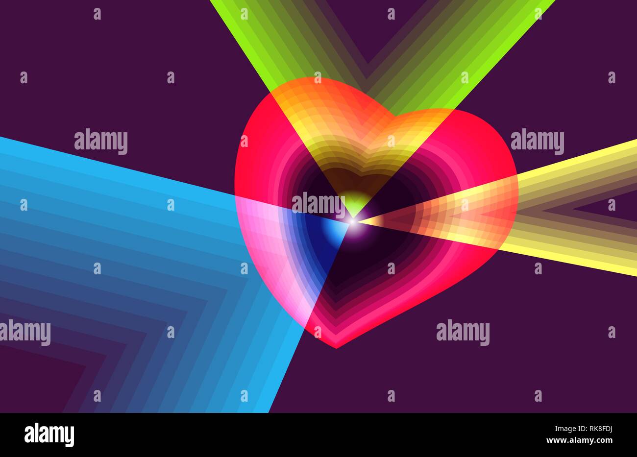 Concezione e metafora visiva del cuore spezzato. Illustrazione Vettoriale
