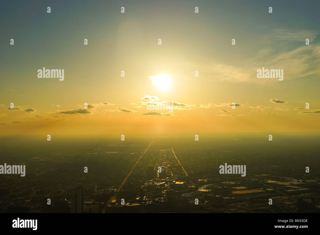 CHICAGO, IL - MARZO 28, 2016: vista di Chicago da John Hancock Center. Chicago è una delle città principali negli Stati Uniti d'America Foto Stock