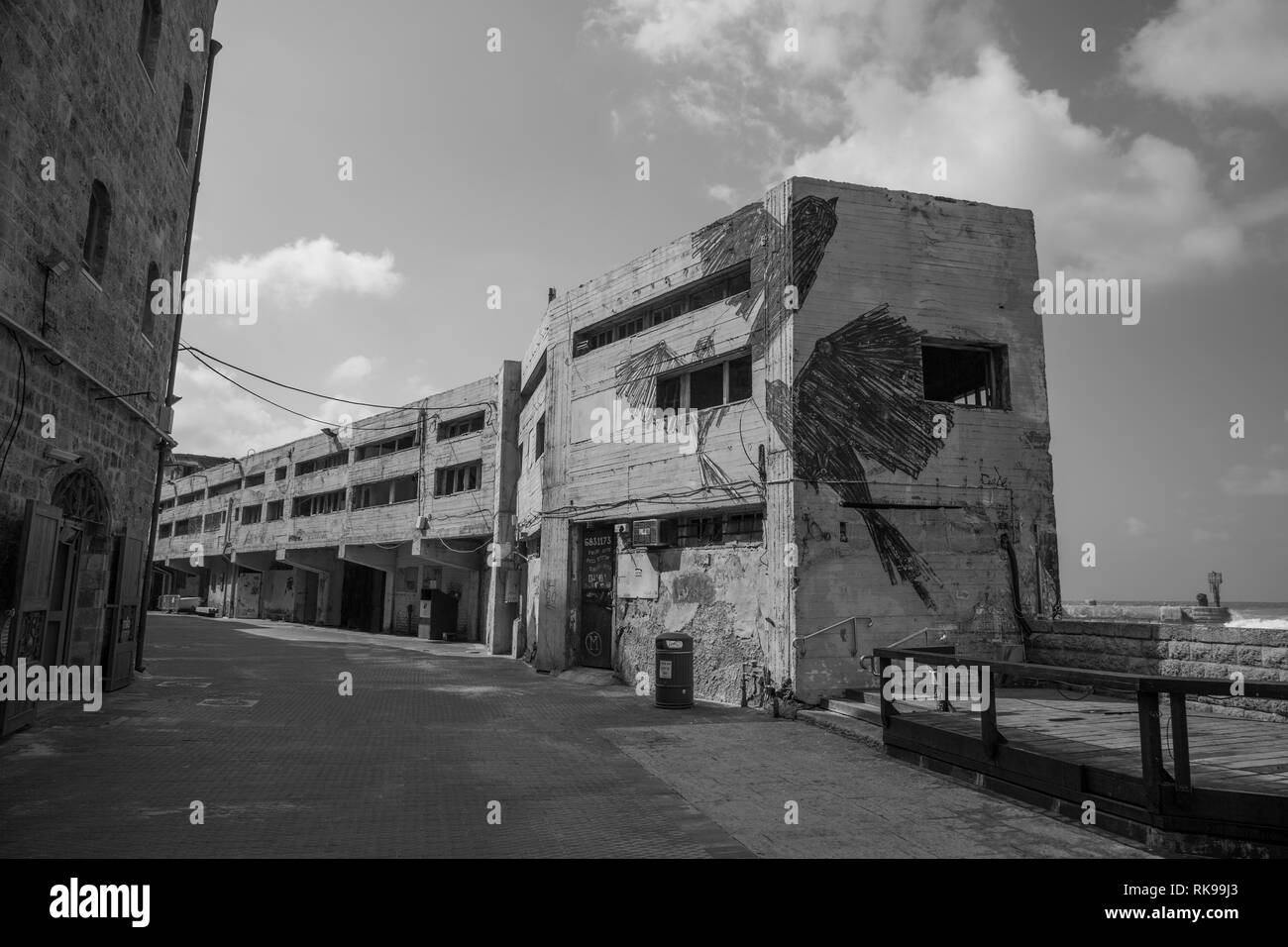 Monumenti a porto e boulevard di Jaffa, Tel Aviv, Israele Foto Stock
