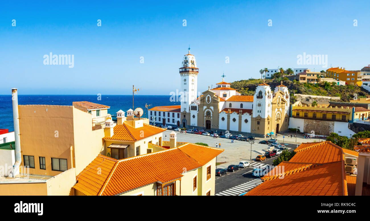 Bellissima Basilica de Candelaria chiesa in Tenerife, Isole Canarie, Spagna Foto Stock