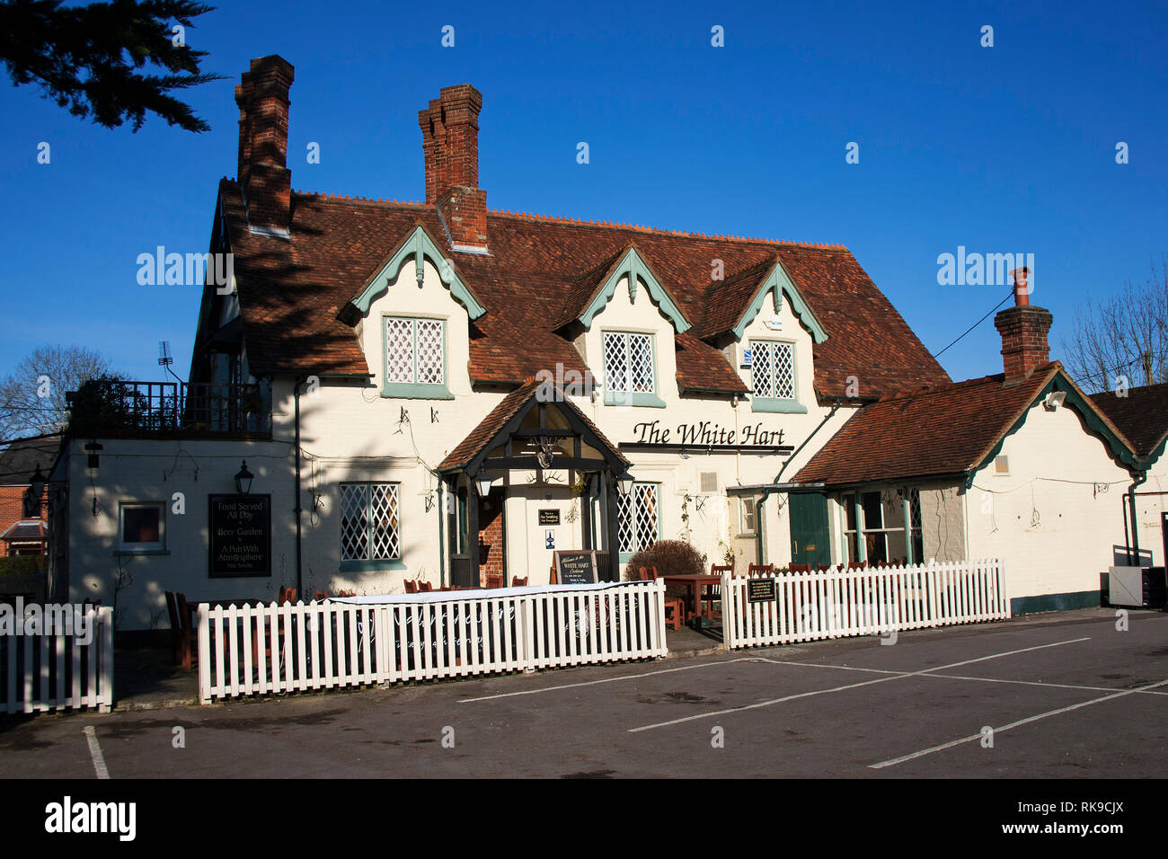 Il White Hart public house Cadnam New Forest National Park Hampshire Inghilterra Foto Stock