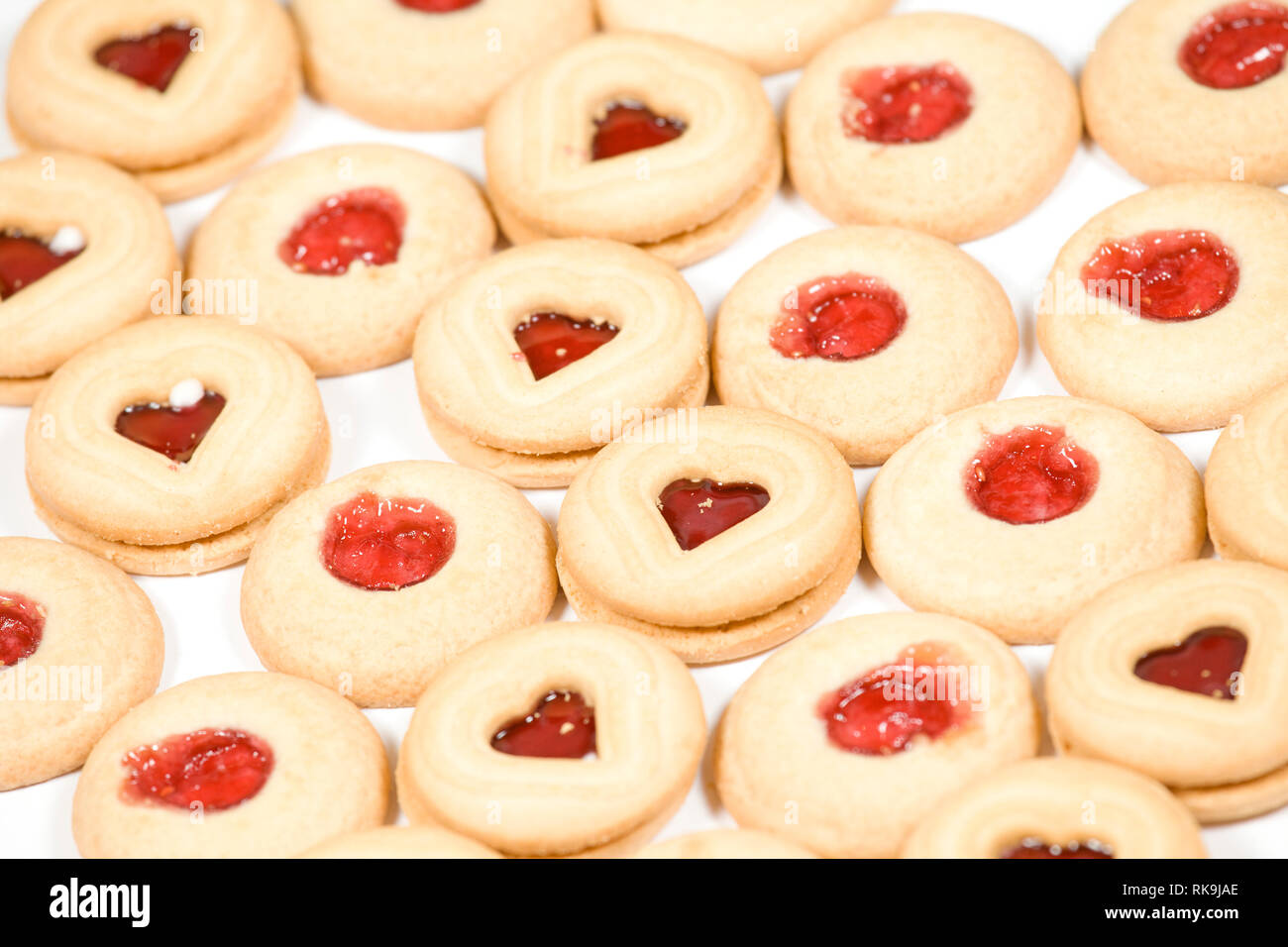 Ripieni di marmellata biscotti Foto Stock