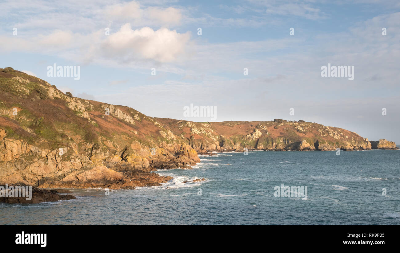 Guernsey la costa meridionale di scogliere Foto Stock